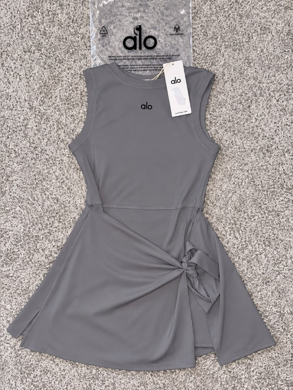 Alo Yoga Gray Athletic Tennis Dress Size L